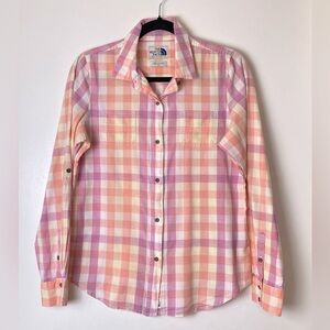 The North Face Womens L Button Up Casual Shirt Roll Sleeves  size M